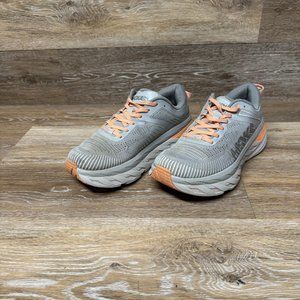 Hoka One One Bondi 7 Athletic Shoes Grey Women's Size 9